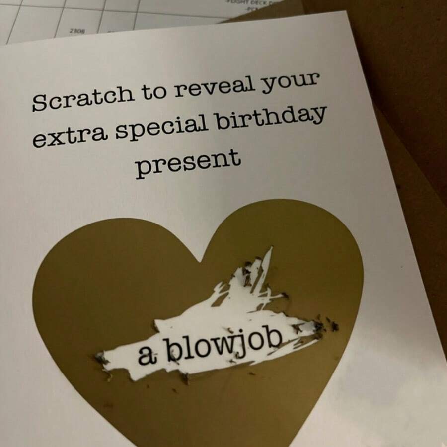 2 Funny Birthday Scratch Cards For Husband Or Boyfriend, Naughty