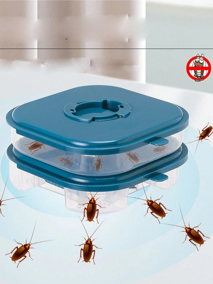 家庭滅蟑螂殺蟲器，強效殺滅蟑螂的誘殺籠，配備誘殺劑，捕蟑螂神器 - 彩色 - 查看 1