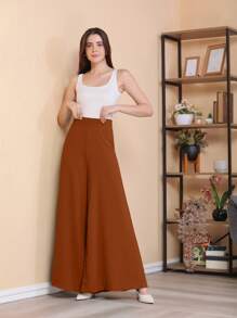 Women Pants - 鏽棕色 - 查看 4