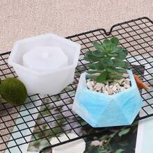 多肉植物花盆硅胶模具水泥滴胶石膏烛台装饰收纳盒 - 白色 - 查看 8