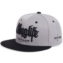 1pc Fashion Baseball Cap With "Thuglife" Embroidery, Adjustable Snapback Hip Hop Hat For Adults Outdoor Casual Sun Protection - Shape - View 22