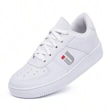 Unisex Casual Sneakers For Children Boy Girl Leisure Walk College School - trắng - Xem 3