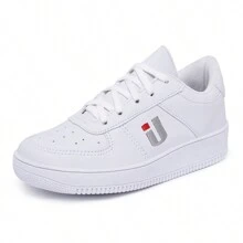 Unisex Casual Sneakers For Children Boy Girl Leisure Walk College School - trắng - Xem 2