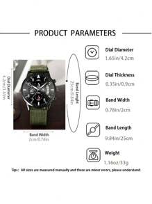 Reloj de cuarzo y pulsera deportiva de estilo universitario sencillo para niños, personalizado y elegante - Verde militar - Ver 3