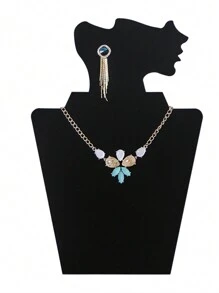 1件优雅珠宝展示架，适用于项链、耳环和吊坠 - 完美的节日珠宝展示道具，理想的圣诞礼物，适合特殊场合的时尚收纳架，用这款别致的展示方案提升您的珠宝收藏，非常适合新年庆祝活动和情人节惊喜，为您的家居装饰增添一丝魅力，完美展示您最喜爱的配饰，时尚爱好者和送礼者的必备之选。 - 黑色 - 查看 2