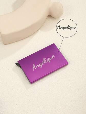 1pc Daily Use ID & Bank Card Holder With Automatic Pop-Up Function, DIY Business Card Case, Aluminum Alloy Anti-RFID Card Wallet, Metal Card Protector