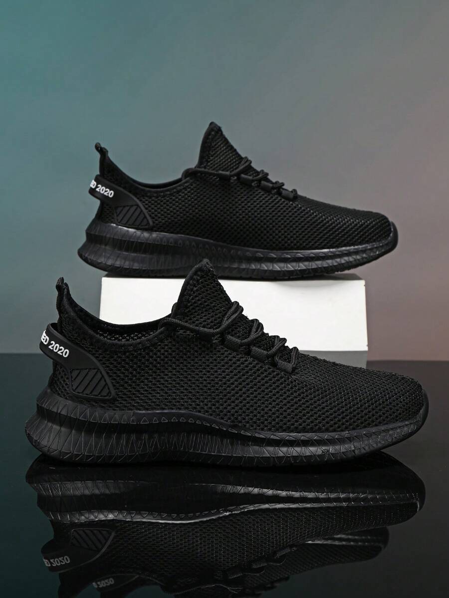 男士輕量柔軟底部運動鞋，2024新款夏季網眼透氣，耐磨步行健身跑步鞋