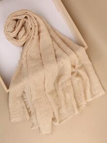 1 件女士纯色优质重压绉纱包头巾围巾披肩头带柔软头巾适合 Abaya 配饰女士面纱 - 彩色 - 查看 29