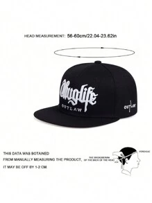1pc Fashion Baseball Cap With "Thuglife" Embroidery, Adjustable Snapback Hip Hop Hat For Adults Outdoor Casual Sun Protection - Shape - View 11