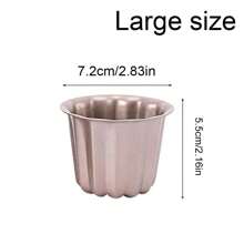 1pc Golden Non-Stick Carbon Steel Madeleine Cake Mold, Single Cup / 4-Cup / 6-Cup Options, Oven Baking Mould