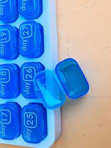 Small Portable Pill Box For Medication Sorting And Reminder, Mini Medicine Case For Travel - Blue - View 8