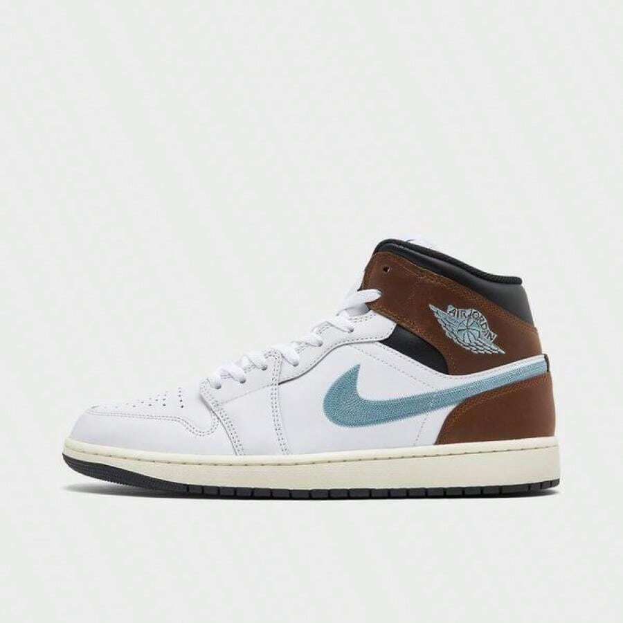 Air Jordan Retro 1 Mid SE Casual Shoes - FQ7831-142/White/Blue Grey/Black/Sail - View 1