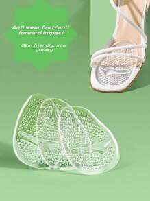 1 Pair Women's Anti-Slip Forefoot Pads For High Heels, Soft & Half-Size Cushion To Prevent Pain In Summer