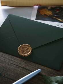 Bộ 32 chiếc, Bộ phong bì & văn phòng phẩm màu xanh đậm cảm ứng, bao gồm 6 phong bì, 6 con dấu sáp và 20 tờ giấy, dành cho các bữa tiệc thời trang, sinh nhật và thiệp mời - Nhiều màu - Xem 6