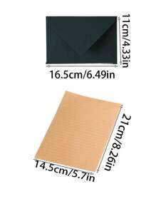 Bộ 32 chiếc, Bộ phong bì & văn phòng phẩm màu xanh đậm cảm ứng, bao gồm 6 phong bì, 6 con dấu sáp và 20 tờ giấy, dành cho các bữa tiệc thời trang, sinh nhật và thiệp mời - Nhiều màu - Xem 9