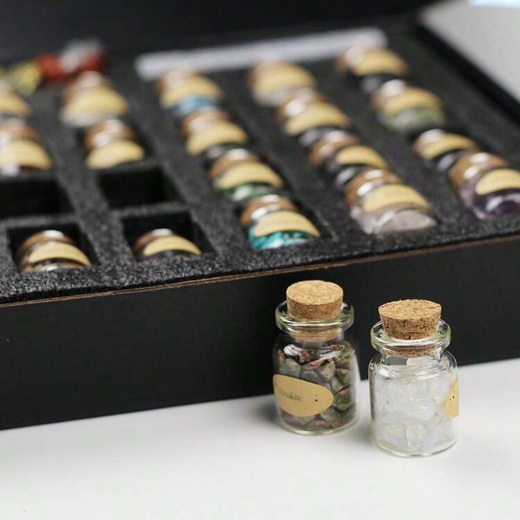 26PCS/Set Mini Crystals Stones In Jars, Crystals In A Bottle, Indoor Fountain Stones For Living Room Home Decor - 26pcs/set - View 10