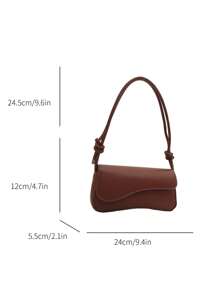 This Fashionable And Minimalist Bag Features An Asymmetric Flap Design And Adjustable Shoulder Strap, Suitable For Shopping, Carrying Wallets, And Especially Suitable For Young Women, College Students, Young Professionals, And Office Workers. It Is Also Very Suitable For Office, University Campus, Work, Business Travel, Commuting, Outdoor Travel And Hiking. - Brown - View 3