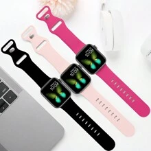 3 件/套时尚男女硅胶表带，兼容 Apple Watch Ultra/SE/10/9/8/7/6/5/4/3/2/1，适合 38/40/41/42/44/45/46/49 毫米 - 彩色 - 查看 3
