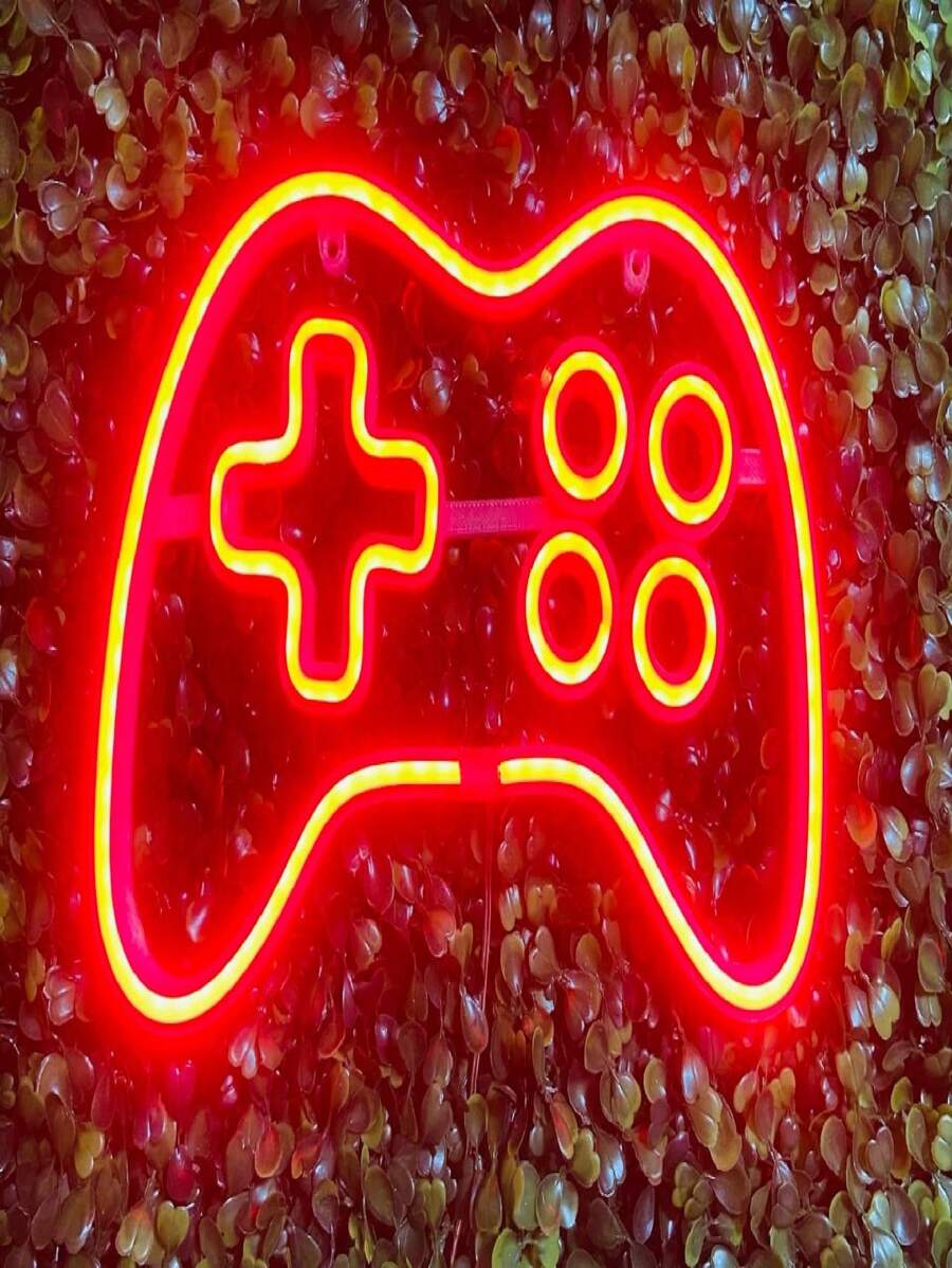 Luminária De Parede Controle Video Game Neon Led Decoração Luz 110/220V