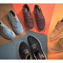 Men's Classic Suede Oxford Shoes - 淺灰色 - 查看 8