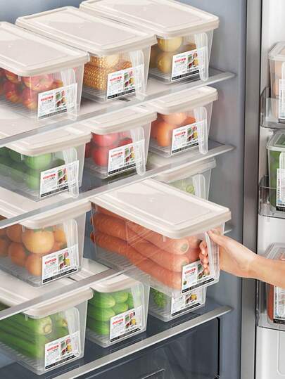 1 件日式冰箱收纳盒，抽屉式冰箱侧门储物盒，厨房鸡蛋架食品冷冻保鲜盒，适用于储存坚果、谷物、水果，户外、厨房、家居、派对、宴会、礼品