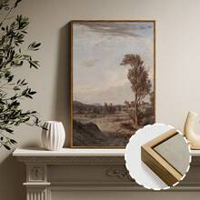 1入組經典景觀畫框架油畫，鄉村風景藝術畫布印刷，浴室畫像牆面裝飾，農舍辦公室家居牆面裝飾，16*24英寸 - 夏日午後 - 查看 3