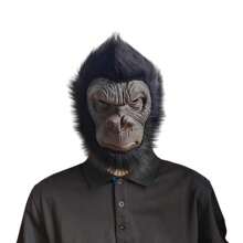 Máscara de animal que cubre toda la cara, máscara de mono, disfraz de máscara de gorila para fiesta de disfraces, accesorios de disfraz de fiesta de Halloween - gallo, vaca, león, tigre, paloma, ratón, rana, koala, dinosaurio, loro, pato amarillo, Navidad