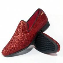 UUBARIS Mens Loafers Dress Shoes Slip On Driving Shoes Tuxedo Suit Shoes - 紅色 - 查看 2