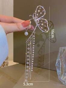 1pc Rhinestone Butterfly Decor Ear Wrap