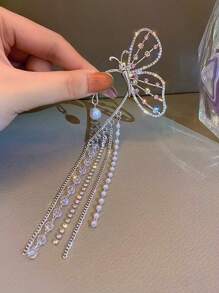 1pc Rhinestone Butterfly Decor Ear Wrap