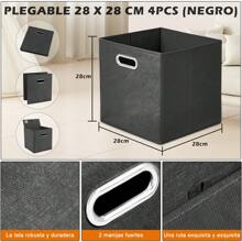 6 Cajas Organizadoras De Tela Plegables Hogar Almacenamiento - Gris Oscuro - Ver 8
