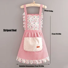 1pc/2pcs Floral Pattern Apron, Canvas Ditsy Floral Kitchen Apron For Women, Breathable Farmhouse Style Cute Adult Work Dress, Summer,Kitchen,Bathroom,Home,Household Suppliers