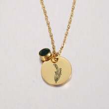 Colier cu pandantiv cu nume personalizat Colier cu flori de naștere pentru femei Margarete florale lunare din oțel inoxidabil Nume gravat cu flori Colier cu pandantiv Bijuterii personalizate Choker Cadou de aniversare