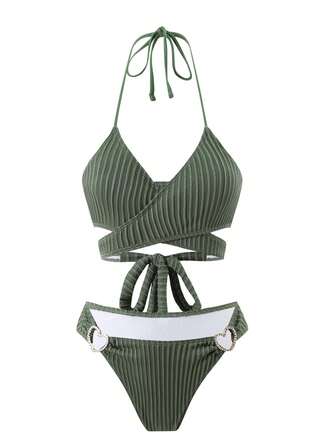 Women New Sexy Bikini Set, High-End Split Swimwear For Swimming Spa In Summer Summer Beach