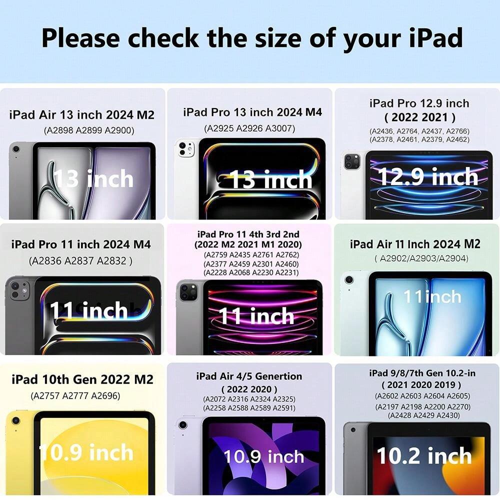 Funda compatible con iPad Pro de 13 pulgadas Modelo 2024, iPad Air de 11" M2, iPad Air de 5ta y