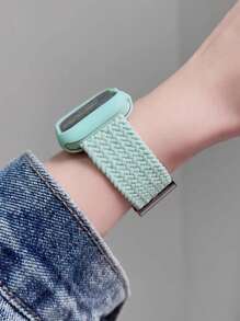 2pcs/Set Adjustable Breathable Woven Watch Band & Soft Hollow Silicone Protective Watch Case, Compatible With Apple Watch 38/40/41/42/44/45/46/49mm, Compatible With Apple Watch Series Ultra/SE/11/10/9/8/7/6/5/4/3/2/1, Smartwatch Accessories - Multicolor (no Watch) - View 4