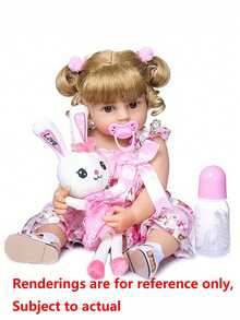 GUESSBELLY 20英寸50厘米重生婴儿娃娃逼真金发公主女孩全乙烯基新生婴儿娃娃手绘艺术娃娃儿童生日礼物（部分零件随机），房间装饰 - 粉色 - 查看 1