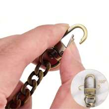 金属扁链肩带，钱包链，肩包链替换配件 - 銅色 - 查看 7