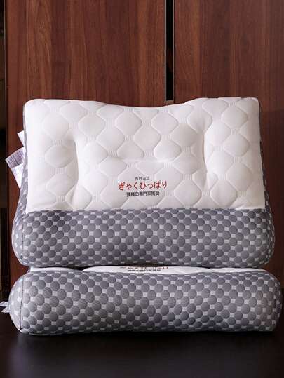 1 pieza Almohada rectangular de látex con tracción, almohada de soporte para el cuello, inserto de almohada para adulto individual para siesta en la oficina, dormir de lado, suave, decoración moderna para el hogar