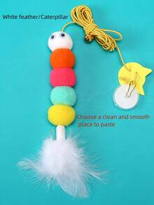 1 Piece Of Hanging Cat Toy, Hanging Door Elastic Rope Cat Toy, Feather Cat Rope Self-Entertainment Toy - Multicolor - View 5