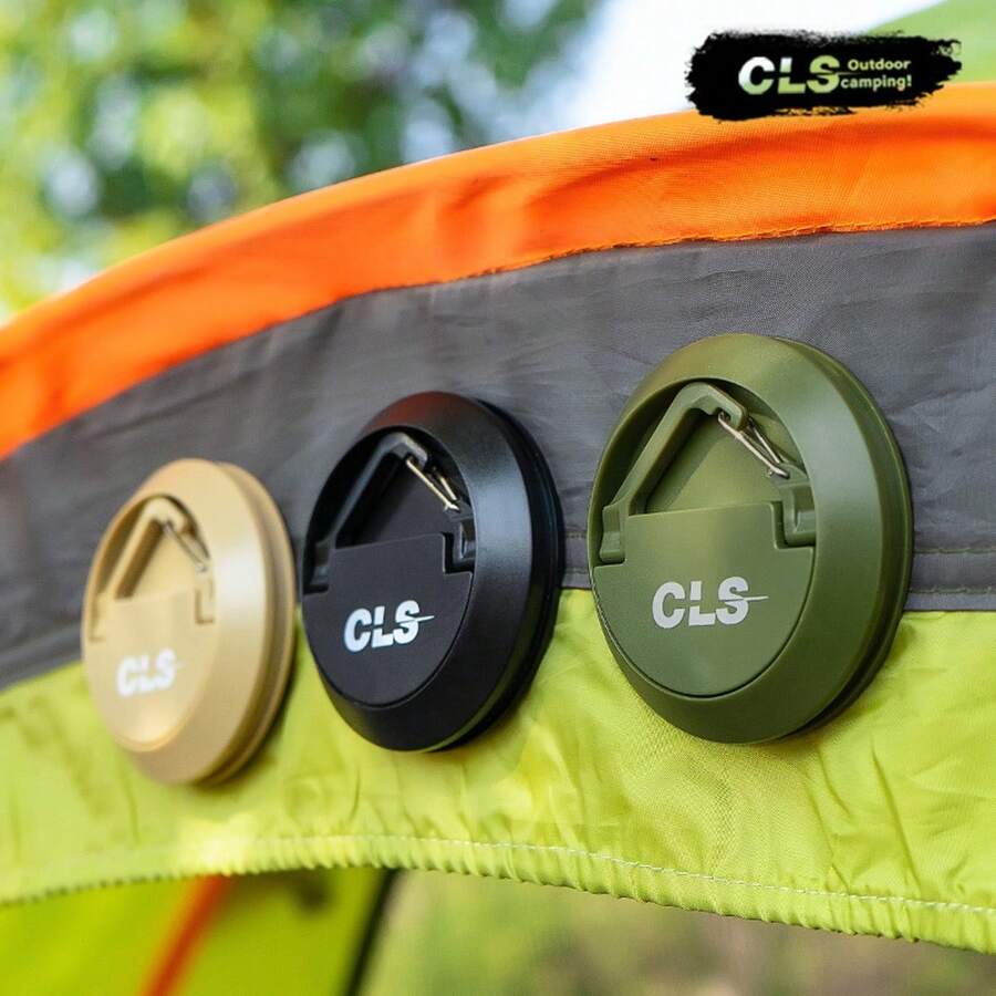 戶外磁力掛鉤，適用於露營帳燈和帆布床頂固定，無需開孔磁力懸掛吸盤，適用於露營燈 - 黑色 - 查看 1