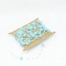 5米仿珍珠花环，适用于婚礼、生日蛋糕装饰、圣诞节 - 彩色 - 查看 4