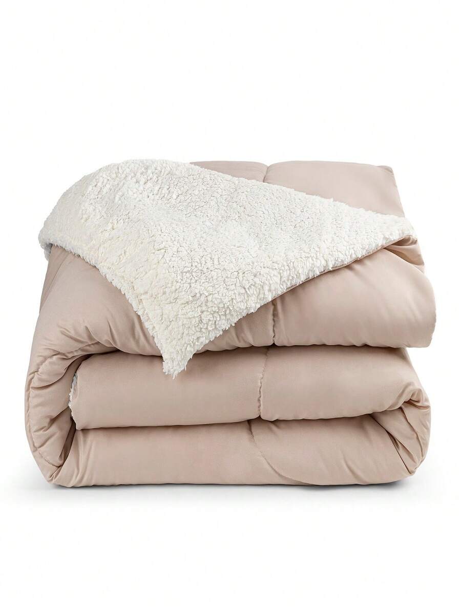 DoubleSided Queen Duvet 400 Thread Count Sheepskin Sherpa Blanket