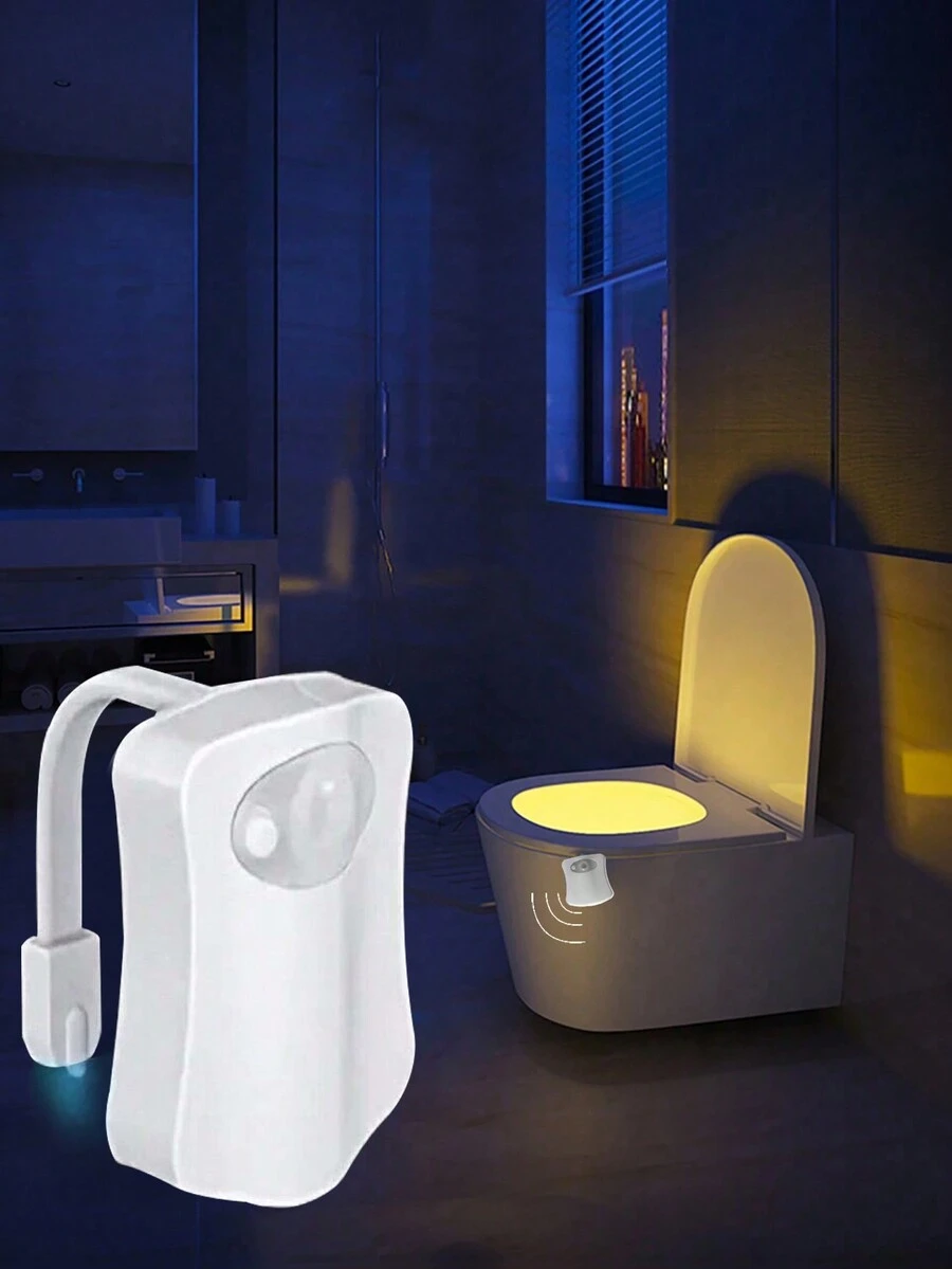 1 pieza Luz nocturna LED para inodoro con 16 colores y sensor de movimiento - Conversión multicolora - Ver 1