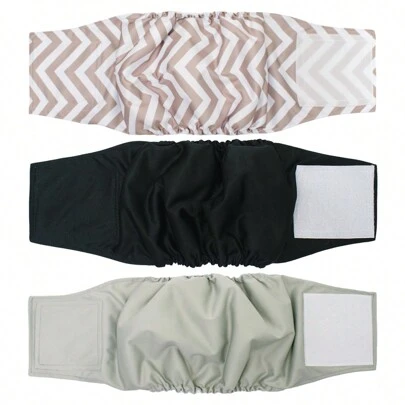 3PCS Male Dog Belly Band Wraps High Absorbency Male Dog Diapers Washable Belly Band For Male Dogs Incontinence And Puppy Training