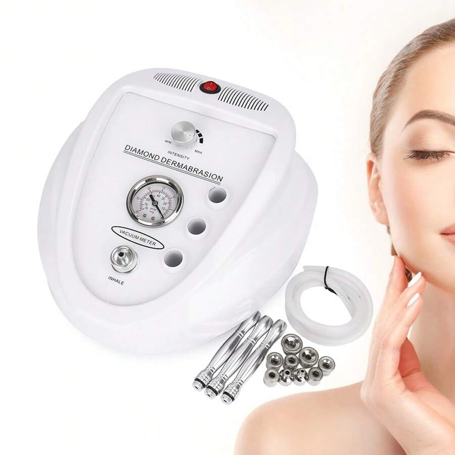 Dispositivo de microdermoabrasión 3 en 1, dispositivo de rejuvenecimiento de la piel con microdermoabrasión de diamante para uso doméstico, facial, equipo de salón de belleza - Blanco - Ver 1