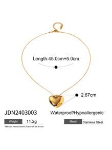 Uworld 1 件 18K 镀金 304 不锈钢简约粗心女士吊坠项链设计永恒的爱女士爱情珠宝日常佩戴情人节