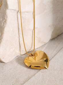 Uworld 1 件 18K 镀金 304 不锈钢简约粗心女士吊坠项链设计永恒的爱女士爱情珠宝日常佩戴情人节