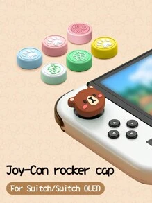 2 个游戏控制器操纵杆帽按钮帽，兼容 Switch NS（新版 Switch，电池寿命更长）/Switch OLED/Switch Lite，适用于 Joy-Con 控制器按钮和方向杆配件的硅胶帽，与 Switch 玩家兼容的最佳礼物 - 彩色 - 查看 8