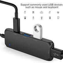 USB C集線器4口分配器擴展電纜轉換器，兼容USB 2.0 / 1.2 / 1.0，支援鼠標、鍵盤、USB風扇等常用USB設備 - 黑色 - 查看 6